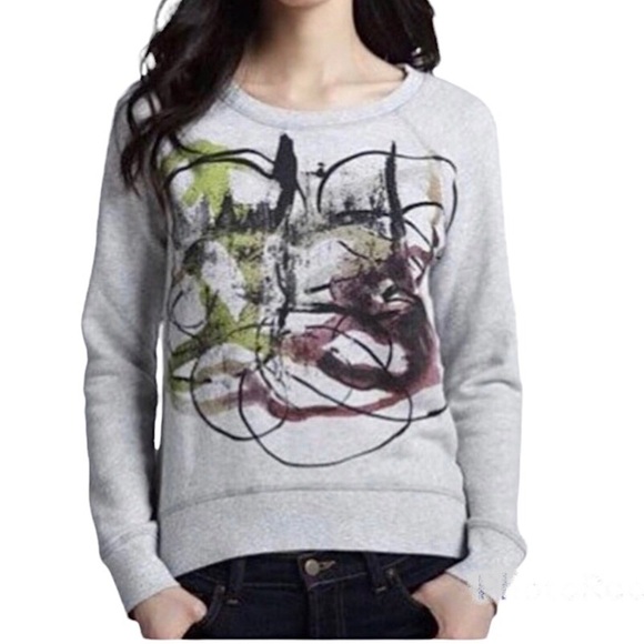Proenza Schouler Neiman Marcus X Target Graphic Sweatshirt Artsy Top Gray Small - Picture 1 of 9